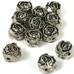    12 Bali Beads Rose Ball Necklace Bracelet Parts