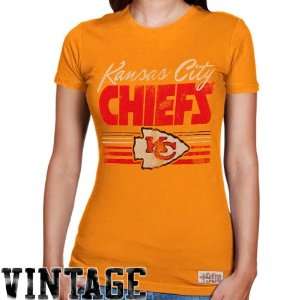   Ness Kansas City Chiefs Ladies Vintage Graphic Premium T Shirt   Gold