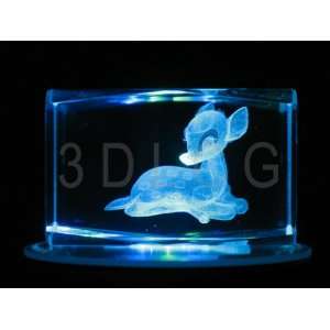  Disney Bambi 3D Laser Etched Crystal SH 