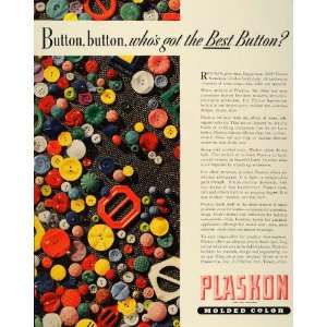   Color Plastic Buttons Toledo OH   Original Print Ad