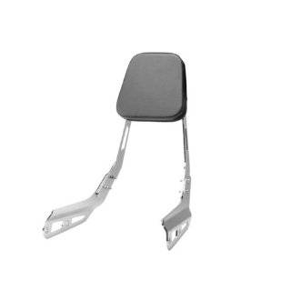   Chrome Backrest / Sissy Bar with Leather Pad Back Rest Seat Metric