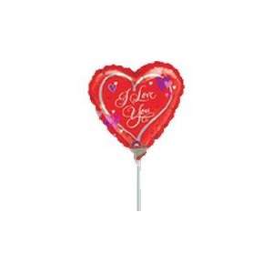  9 I love You Red Pink Lilac Hearts   Mylar Balloon Foil 