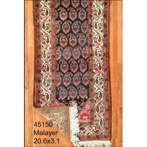  3x20 Hand Knotted Malayer Persian Rug   31x206