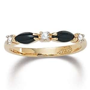  PalmBeach Jewelry Onyx Crystal Ring Jewelry
