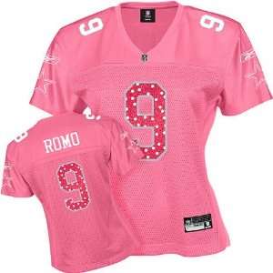  Womens Dallas Cowboys #9 Tony Romo Pink Sweetheart Jersey 