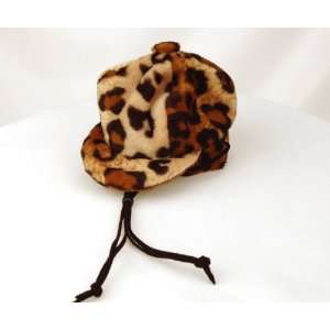  Leopard Newsboy Hat for Cats with Velvet Bow (XSmall) Pet 