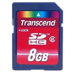  Transcend 8 GB Class 2 SDHC Flash Memory Card Camera 