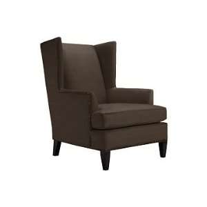    Sonoma Home Anderson Wing Chair, Leather, Chocolate, Polished Nickel