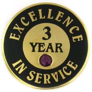  Excellence In Service Pin   3 years purple stone Jewelry