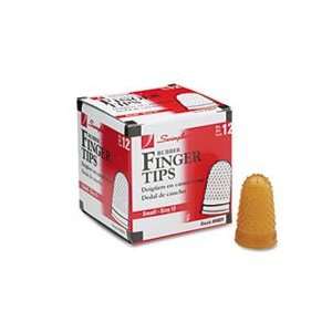  Rubber Finger Tips, Size 11, Small, Amber, 12/Pack