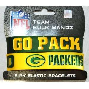 Green bay Packers Big Logo NFL extra wide Bulky Bandz Bracelet 2 pack 