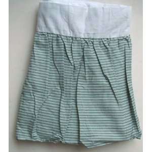 Green Striped Crib Skirt 