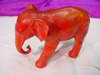 Antique 1910s RED PORCELAIN ELEPHANT Figurine GERMANY Hand Painted 