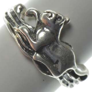 Vintage Sterling Silver   Pouncing Cat Ring   Ring (4.5) XE976  