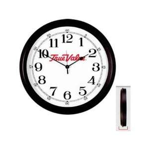 Wall clock with an attractive glass front, black frame and quartz 