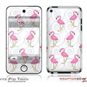  iPod Touch 4G Skin   Flamingos on White by WraptorSkinz 