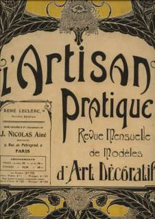 ORIGINAL ARTISAN PRATIQUE Aug 1921 ART DECO. CRAFTS  