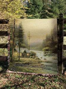 EVENING IN FOREST Tapestry Afghan Throw w/Vs ~ Kinkade  