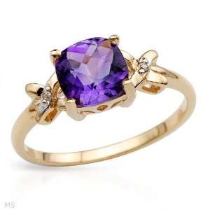  Ring With 1.65ctw Precious Stones   Genuine Amethyst and 