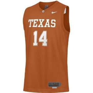  Nike Elite Texas Longhorns #14 Orange Replica Basketball 
