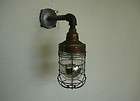 AS FOUND PAIR OF ANTIQUE BENJAMIN COPPER TOP/CAGE INDUSTRIAL LIGHTS 
