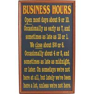 NEW FRAMED BUSINESS HOURS NOVELTY OFFICE WORKPLACE CUSTOM WOODEN 