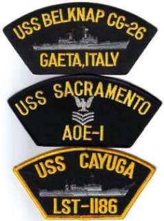 US NAVY SHIP BASEBALL CAP/HAT PATCH USS CAYUGA LST 1186 USN NAVAL CREW 