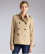 Ali Ro dark khaki double breasted a line short trenchcoat style 