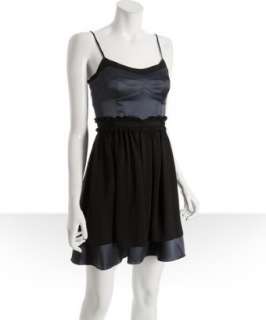 BCBGeneration grey smoke sateen and georgette bustier dress   