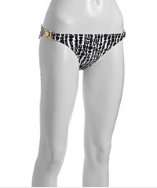 Trina Turk black tamarindo print buckle detail bikini bottom style 