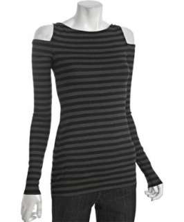 Bailey 44 grey striped jersey Cold Shoulder cutout top   up 