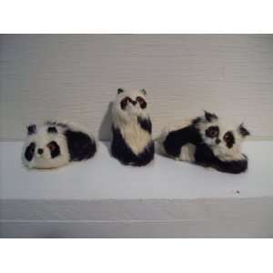  3 Pc Furry Panda Bear Set