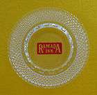 Old Ramada Inn Clear Round Glass Diamond Cut Ashtray Ramada Inn 
