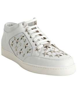 Jimmy Choo white leather Miami star studded lace up sneakers
