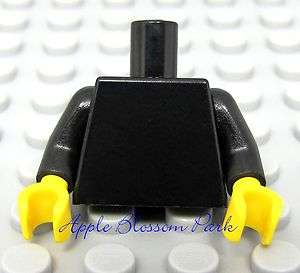 NEW Lego Girl/Boy Minifig Plain BLACK TORSO Minifigure Body upper w 