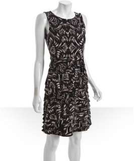 Taylor walnut combo abstract printed jersey tiered dress   up 