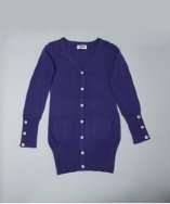 Moschino KIDS violet button front pocket cardigan sweater style 