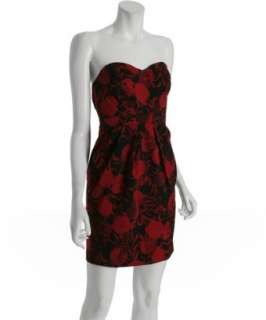 YaYa Aflalo maroon floral Estella strapless dress   up to 70 