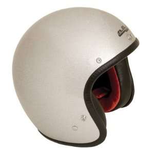   Classic Open Face Motorcycle Helmet XX Large Silver Flake Automotive