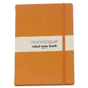  Grandluxe Orange Monologue Ruled Notebook, Medium, 3.5 x 5 