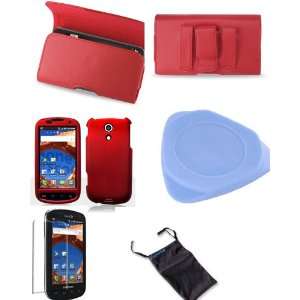 in 1 Combo Red Rubberized Snap on Hard Skin Cover Case + Premium Red 