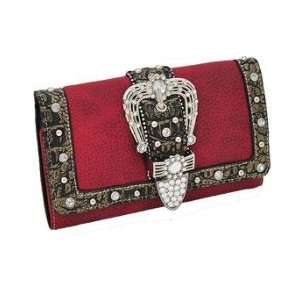  Red Fashion Buckle Wallet 