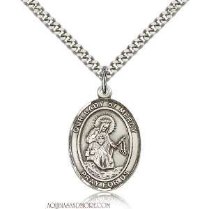 Our Lady of Mercy Large Sterling Silver Medal Jewelry