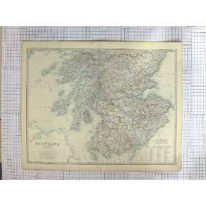   JOHNSTON ANTIQUE MAP c1870 SOUTHERN SCOTLAND ARRAN