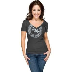 Chicago White Sox Womens Nike Charcoal Heather Deep V Neck T Shirt 