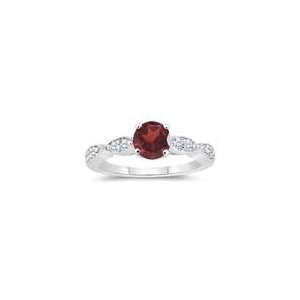  0.20 Cts Diamond & 1.25 Cts Garnet Engagement Ring in 14K 