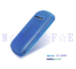   Cover Skin Case + LCD Screen Protector For Alcatel OT 990 Blue  