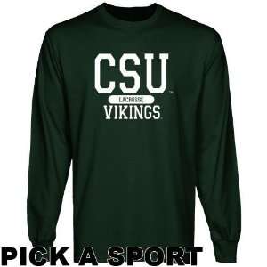 Cleveland State Vikings Custom Sport Long Sleeve T shirt   Green