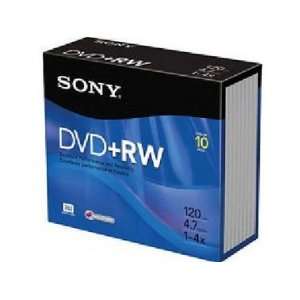 SONY Dvd+Rw 4.7gb In Jewel Case Media Included Qty 10 