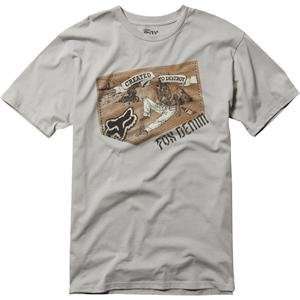  Fox Racing Destroy Premium T Shirt   Medium/Light Grey 